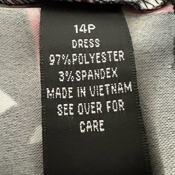 ALYX Petite Black/White/Orange Floral Sleeveless Sheath Dress Size 14P EUC - Picture 4 of 4